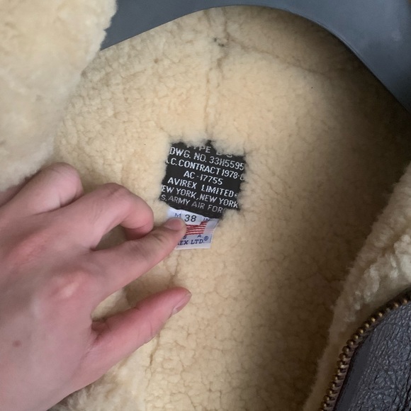 Avirex real sheepskin leather b3 bomber jacket. Size 38 - Picture 2 of 6